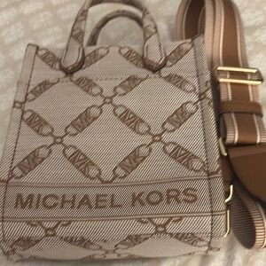 Michael Kors Brown and Cream Crossbody Bag